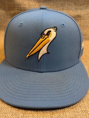 New Era Myrtle Beach Pelicans 59FIFTY Fitted Hat Size 7 1/8 Light Blue MiLB
